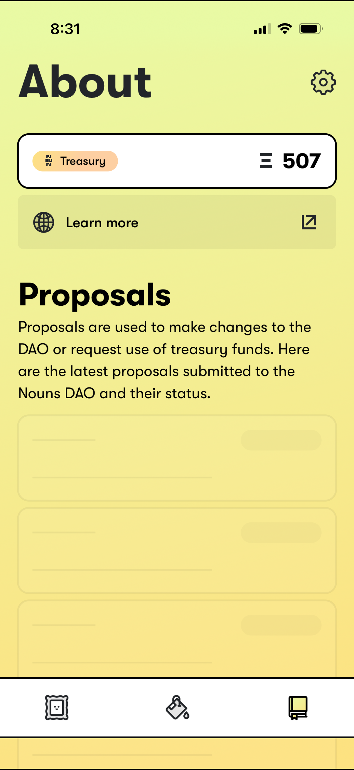 nouns navigation screenshot